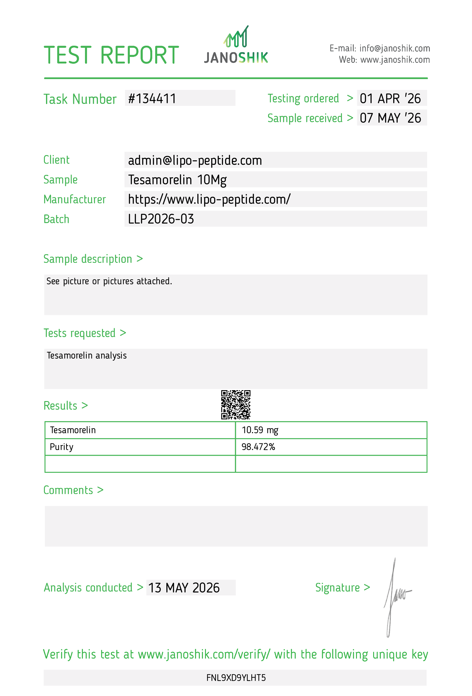 Janoshik-report-Tesamorelin-10mg